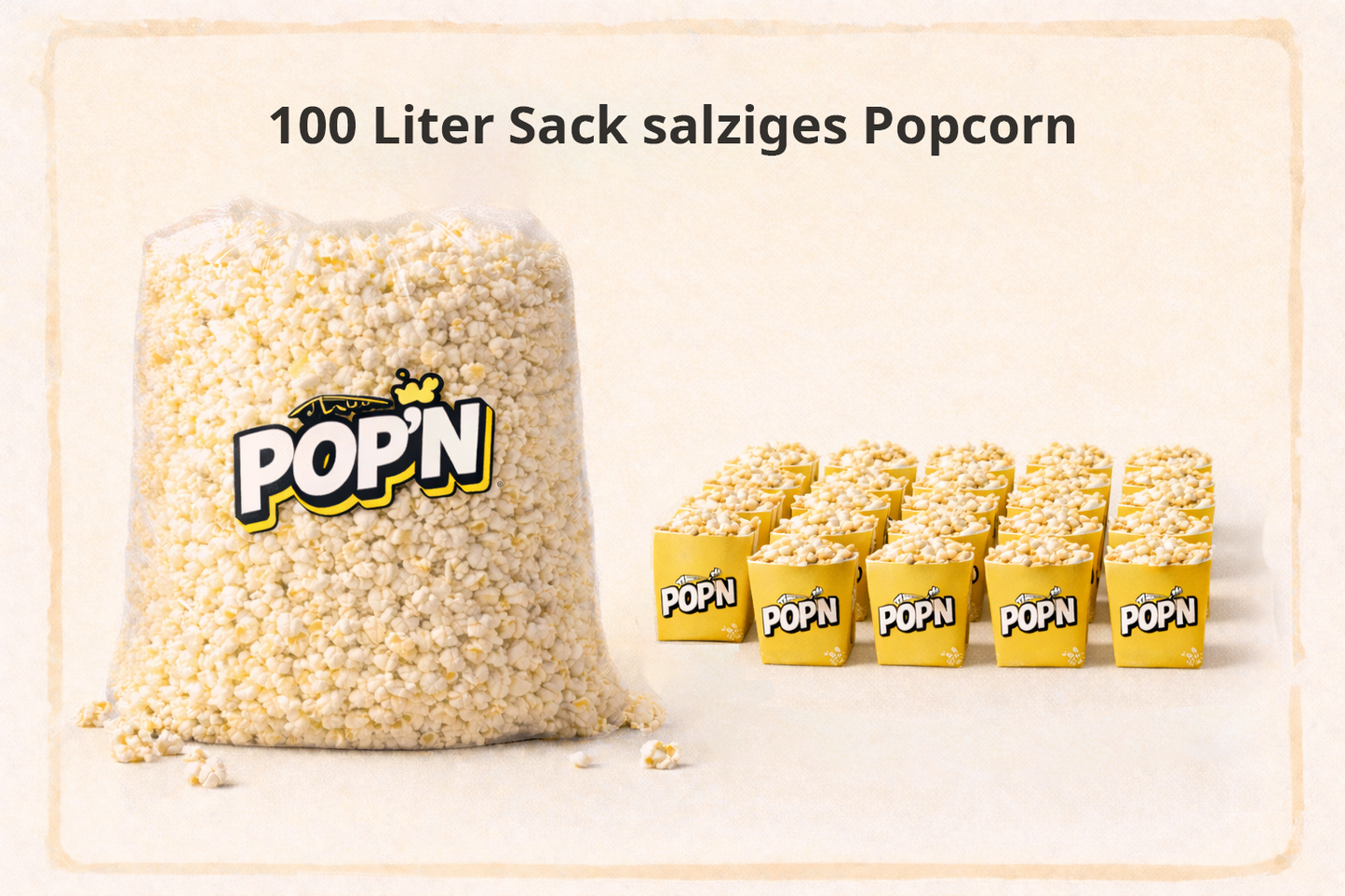 100 Liter Sack salziges Popcorn